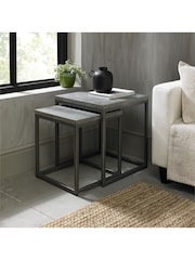 Bentley Designs Grey Renzo Zinc Dark Grey Nest of Tables - Image 1 of 4