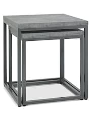 Bentley Designs Grey Renzo Zinc Dark Grey Nest of Tables - Image 2 of 4