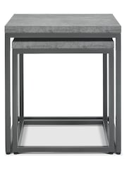 Bentley Designs Grey Renzo Zinc Dark Grey Nest of Tables - Image 3 of 4