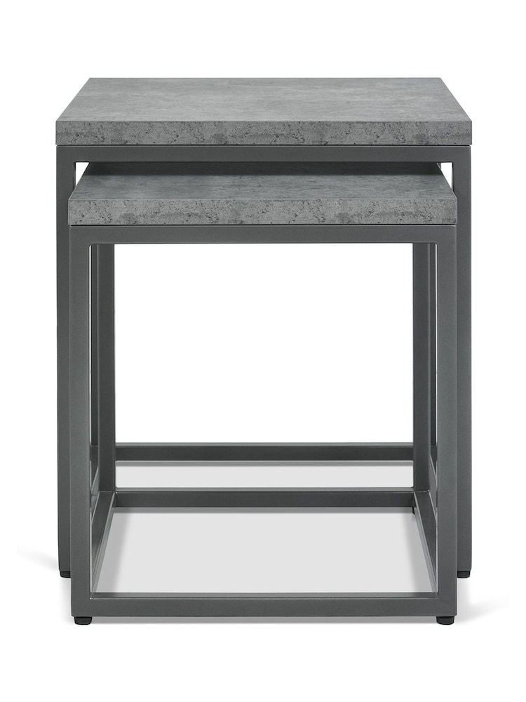 Bentley Designs Grey Renzo Zinc Dark Grey Nest of Tables - Image 4 of 4