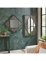 Bentley Designs Grey Renzo Zinc Dark Grey Wall Mirror - Image 2 of 5