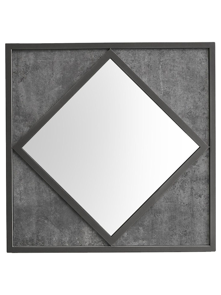 Bentley Designs Grey Renzo Zinc Dark Grey Wall Mirror - Image 4 of 4