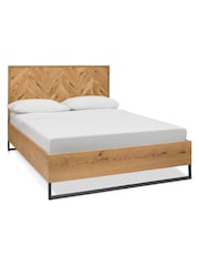 Bentley Designs Natural Riva Oak Panel Bedstead - Image 1 of 4