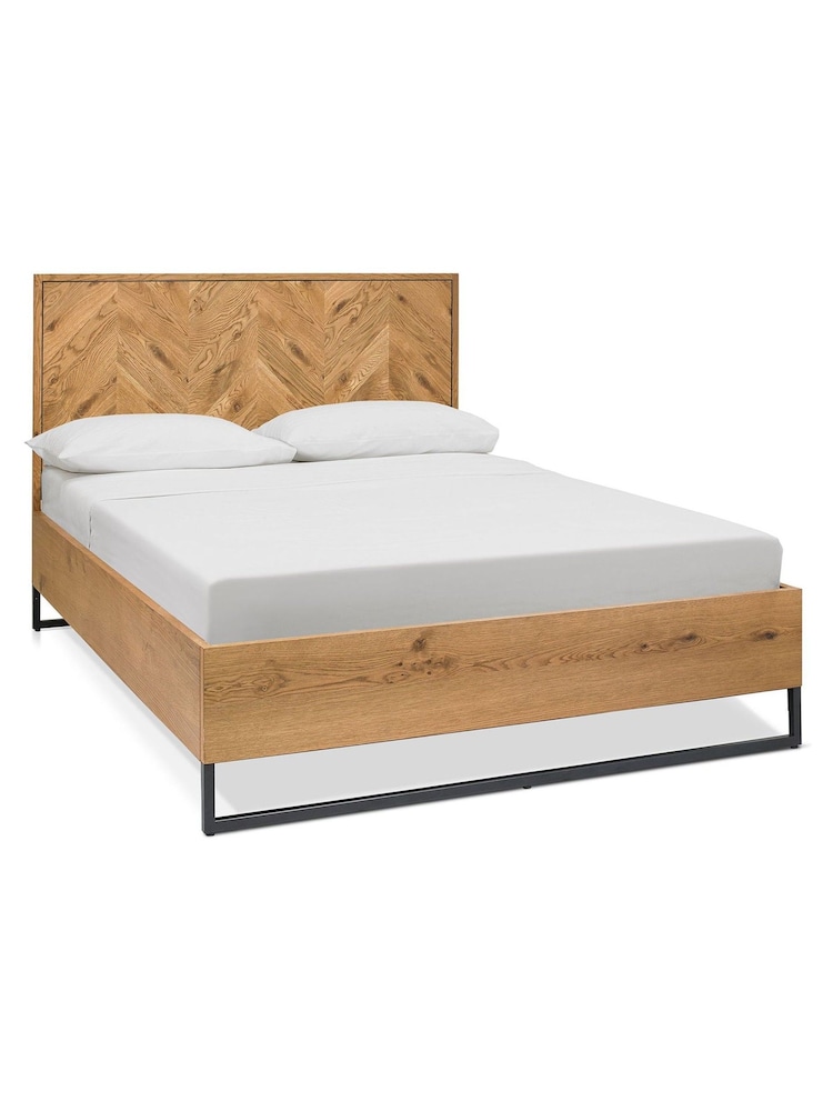 Bentley Designs Natural Riva Oak Panel Bedstead - Image 1 of 4
