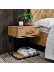 Bentley Designs Natural Riva Oak 1 Drawer Nightstand - Image 1 of 4