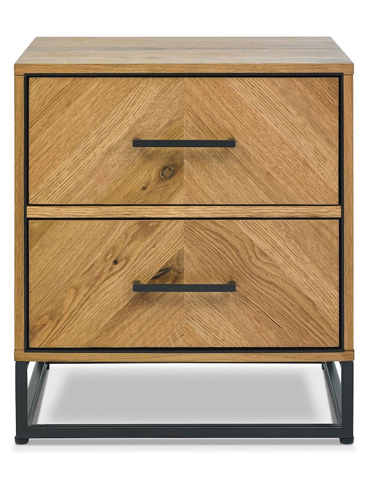 Bentley Designs Natural Riva Oak 2 Drawer Nightstand - Image 2 of 3