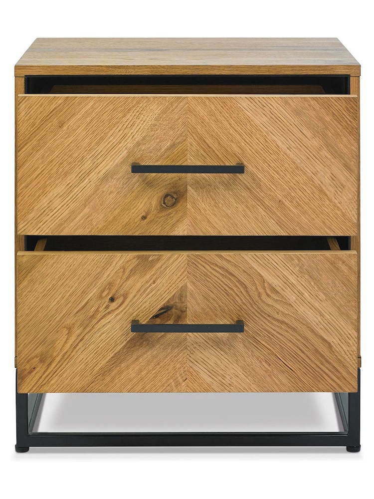 Bentley Designs Natural Riva Oak 2 Drawer Nightstand - Image 3 of 3