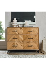 Bentley Designs Natural Riva Oak 3 Drawer Chest - Image 1 of 6