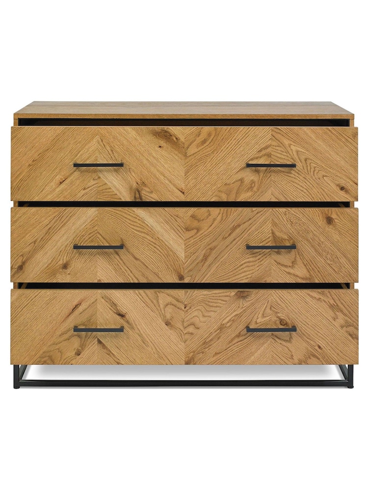 Bentley Designs Natural Riva Oak 3 Drawer Chest - Image 6 of 6