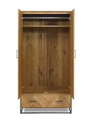 Bentley Designs Natural Riva Natural Oak Double Wardrobe - Image 3 of 3