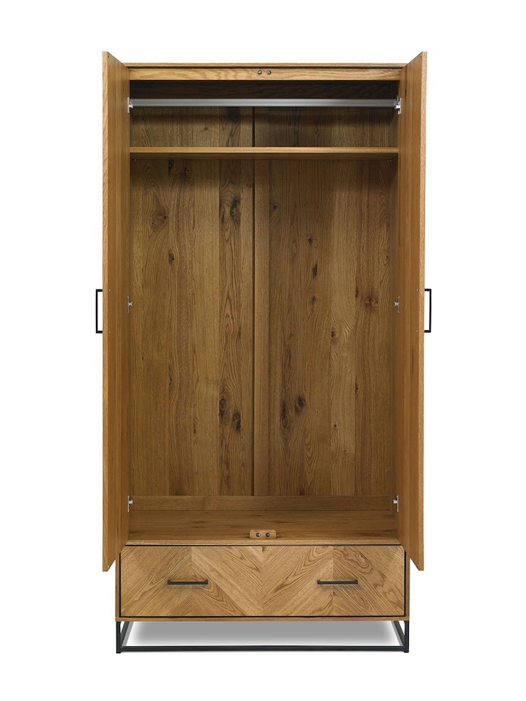 Bentley Designs Natural Riva Natural Oak Double Wardrobe - Image 3 of 3