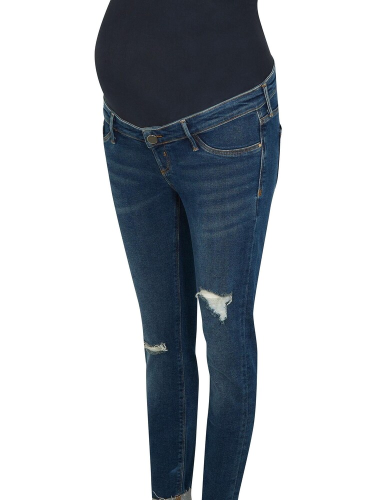 Синие зауженные джинсы со вставкой для живота River Island Molly Tortellini - Изображение 1 из 3