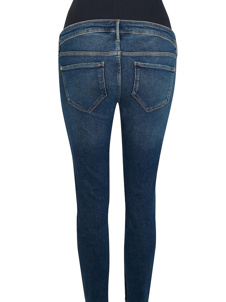 Синие зауженные джинсы со вставкой для живота River Island Molly Tortellini - Изображение 2 из 3