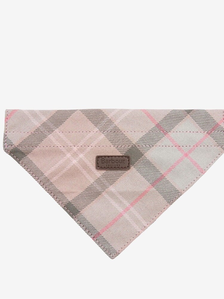 Barbour® Pink 100% Cotton Tartan Dog Bandana - Image 4 of 6