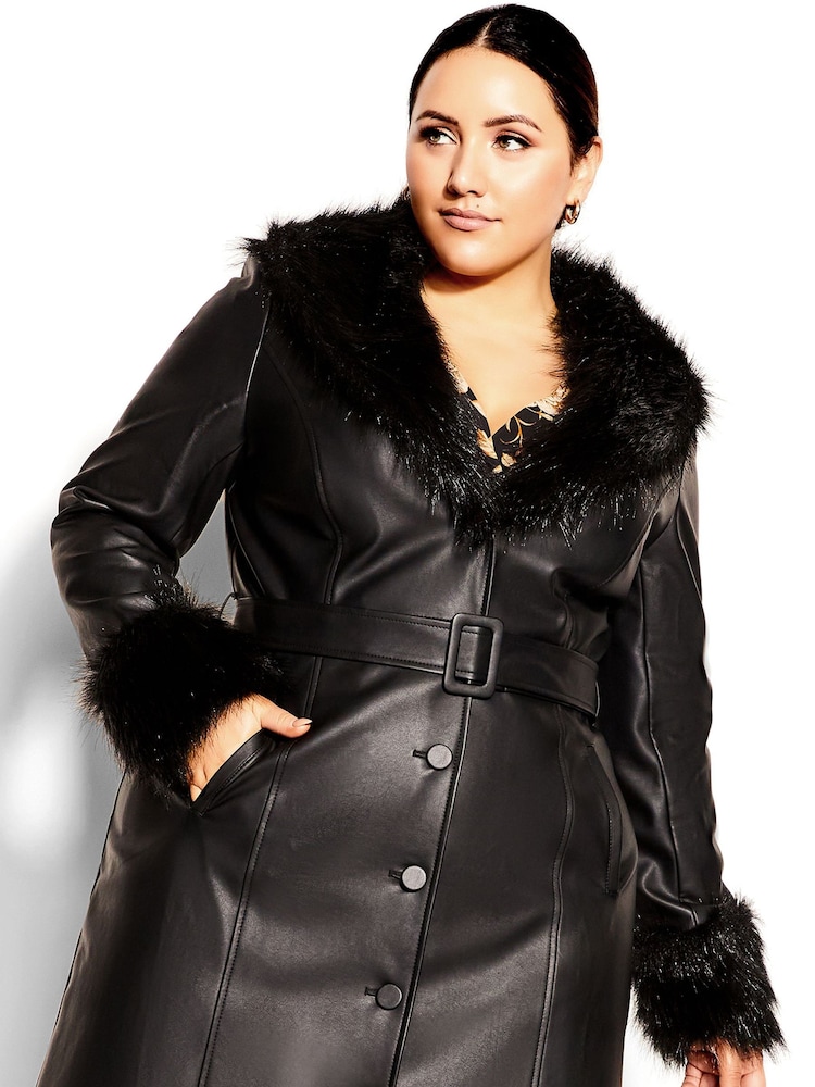 City Chic Spanish Romance Black Coat - Image 1 of 3