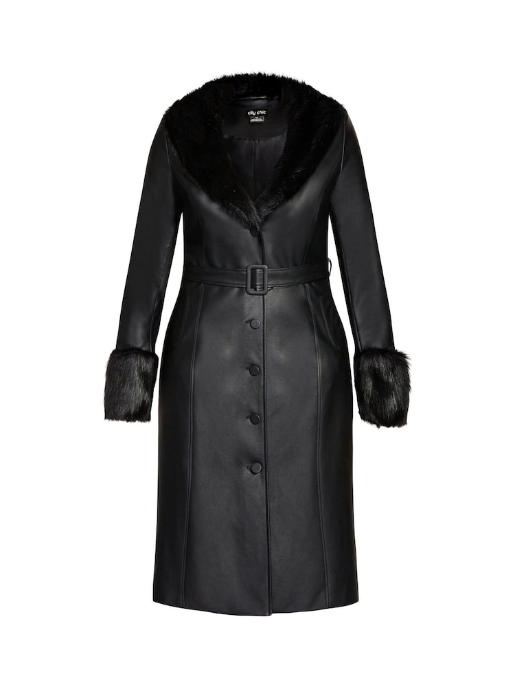 City Chic Spanish Romance Black Coat - Image 3 of 3