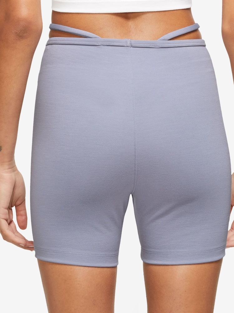Nike Grey/Blue Modern High-Rise Bike Shorts - Image 2 of 4