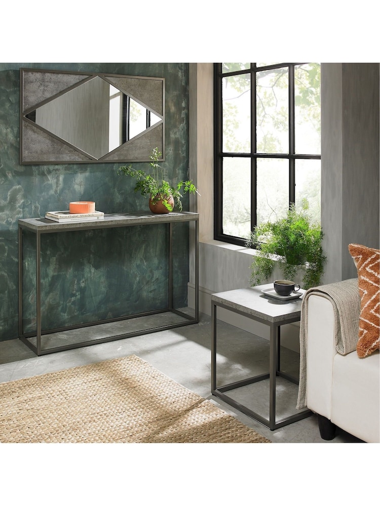 Bentley Designs Grey Renzo Zinc Dark Grey Console Table - Image 3 of 5