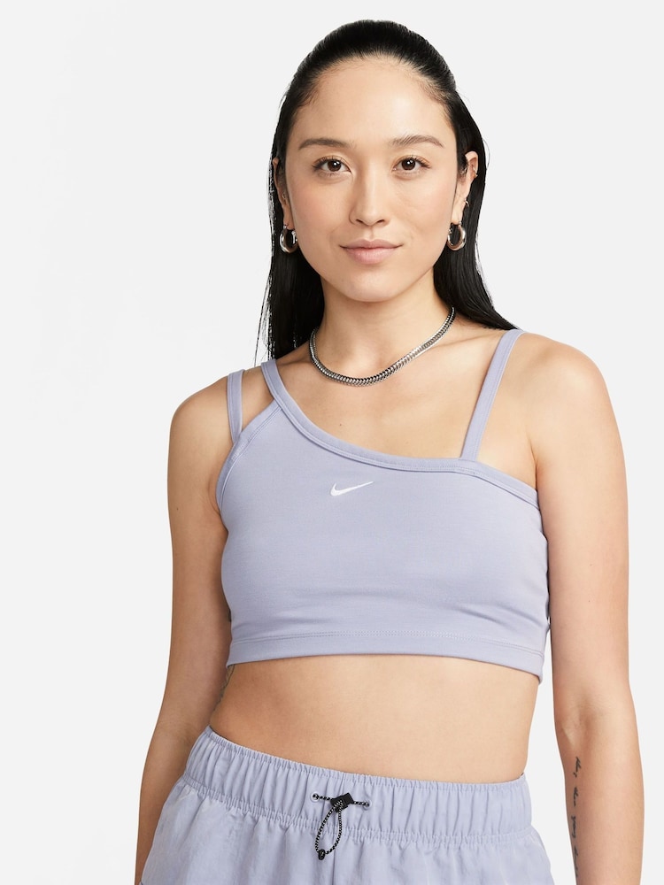 Liliowy - Asymetryczna koszulka bez rękawów Nike Modern o skróconym kroju - Image 1 of 3