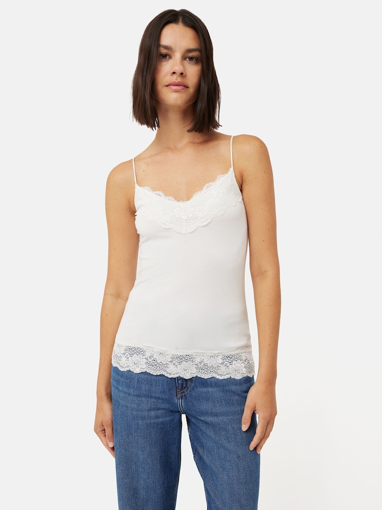 Jigsaw White Modal Lace Vest - Image 1 of 5