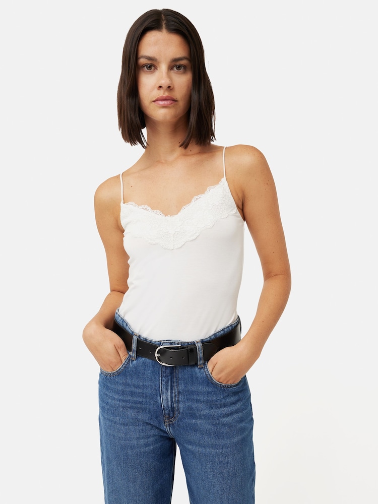 Jigsaw White Modal Lace Vest - Image 3 of 5