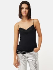 Jigsaw Black Modal Lace Vest - Image 1 of 6