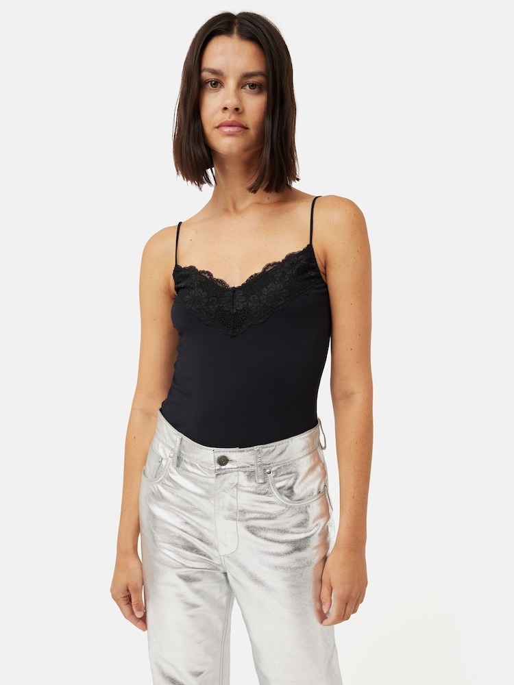 Jigsaw Black Modal Lace Vest - Image 4 of 6