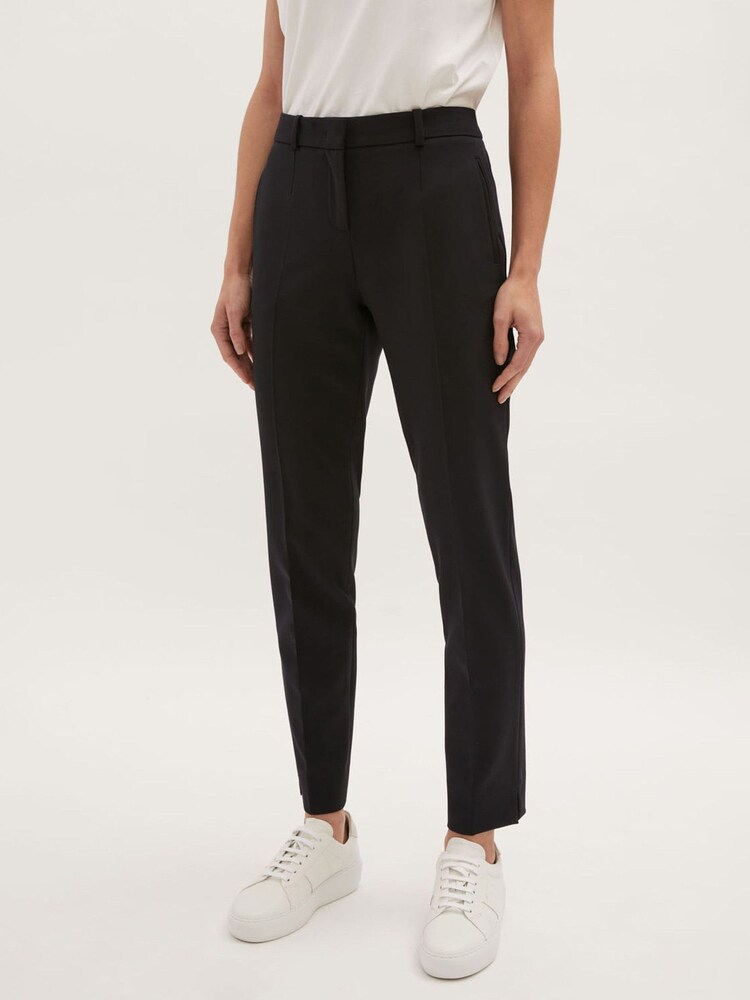 Jigsaw Navy Blue Paris Slim Fit Tapered Trousers - Image 1 of 5 Jigsaw Navy Blue Paris Slim Fit Tapered Trousers - Image 1 of 5