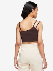 Nike Dark Brown Modern Asymmetrical Cropped Tank Top - Image 2 of 3