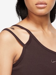 Nike Dark Brown Modern Asymmetrical Cropped Tank Top - Image 3 of 3