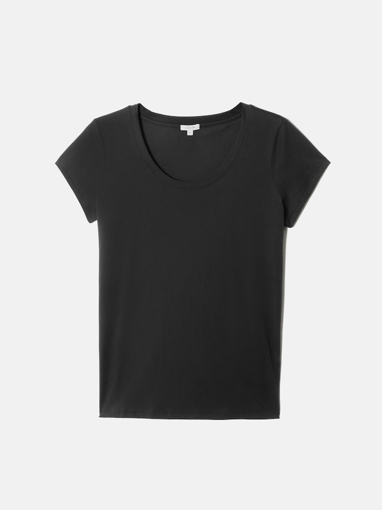 Jigsaw Black Short Sleeve 100% Cotton T-Shirt - Image 4 of 4 Jigsaw Black Short Sleeve 100% Cotton T-Shirt - Image 4 of 4