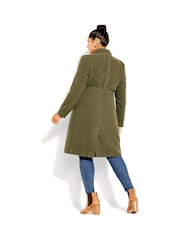 City Chic Green Sassy Military Coat - Image 2 of 4