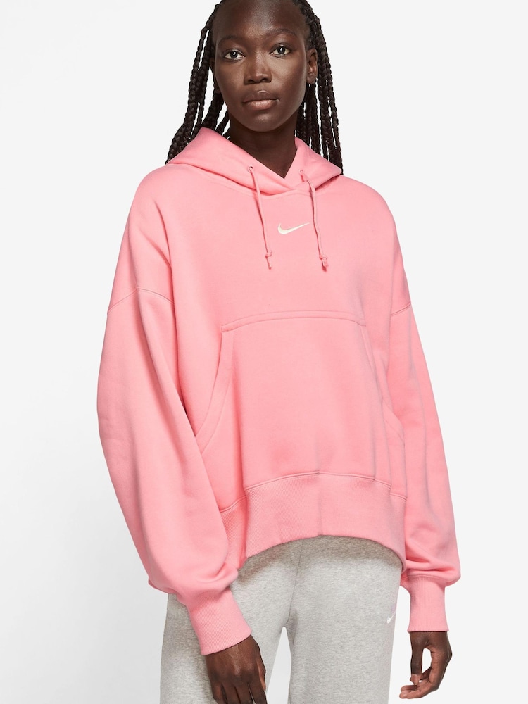 Умеренный розовый - Nike спортивная одежда Phoenix Fleece Mini Swoosh Pullover худи - Изображение 1 из 3