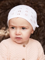 The Little Tailor 100% Cotton Pointelle Knitted Baby Hat - Image 1 of 3