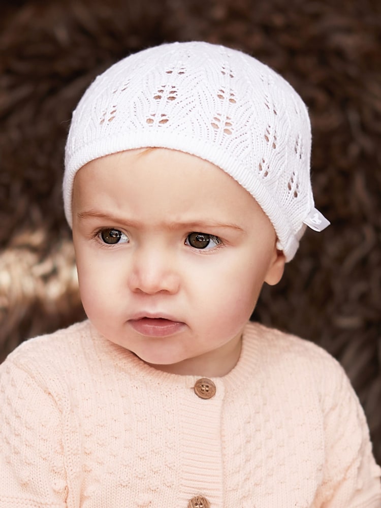 The Little Tailor 100% Cotton Pointelle Knitted Baby Hat - Image 1 of 3