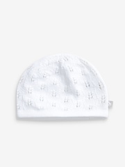 The Little Tailor 100% Cotton Pointelle Knitted Baby Hat - Image 2 of 3