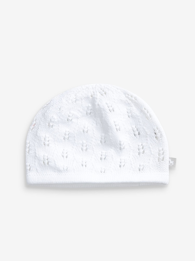 The Little Tailor 100% Cotton Pointelle Knitted Baby Hat - Image 2 of 3