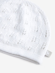 The Little Tailor 100% Cotton Pointelle Knitted Baby Hat - Image 3 of 3
