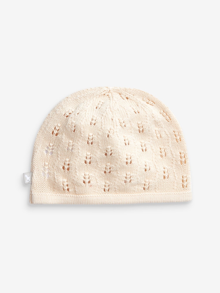 The Little Tailor 100% Cotton Pointelle Knitted Baby Hat - Image 2 of 3