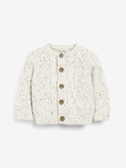 The Little Tailor Baby Chunky Cable Knit 100% Cotton Cardigan - Image 4 of 6