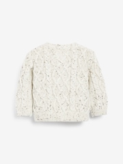 The Little Tailor Baby Chunky Cable Knit 100% Cotton Cardigan - Image 5 of 6