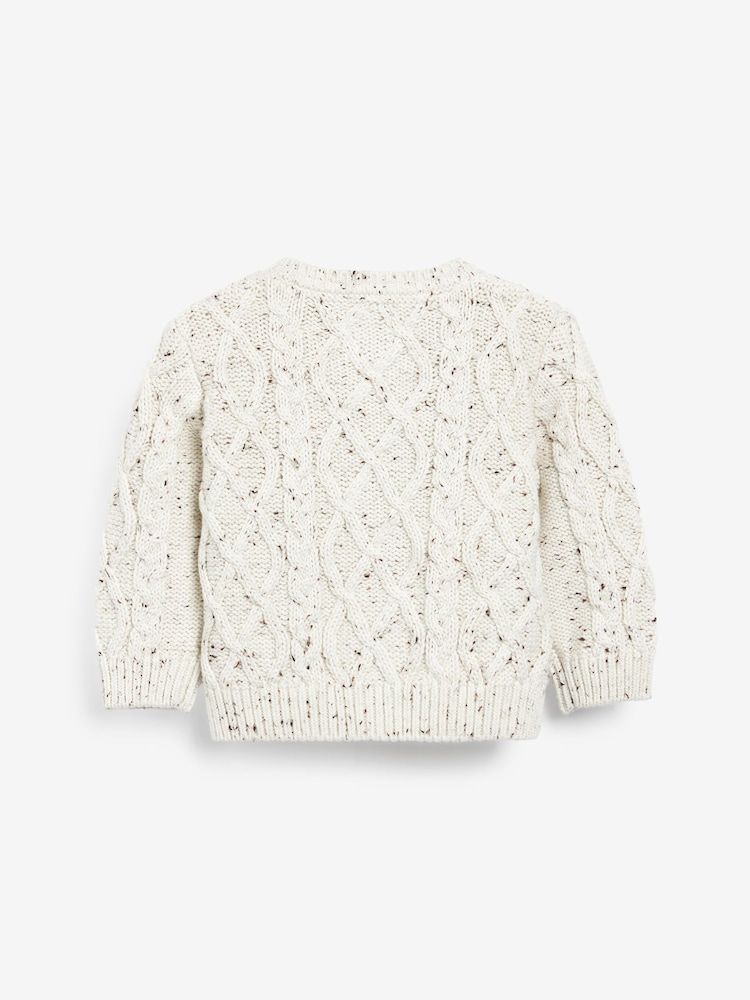 The Little Tailor Baby Chunky Cable Knit 100% Cotton Cardigan - Image 5 of 6