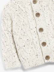 The Little Tailor Baby Chunky Cable Knit 100% Cotton Cardigan - Image 6 of 6