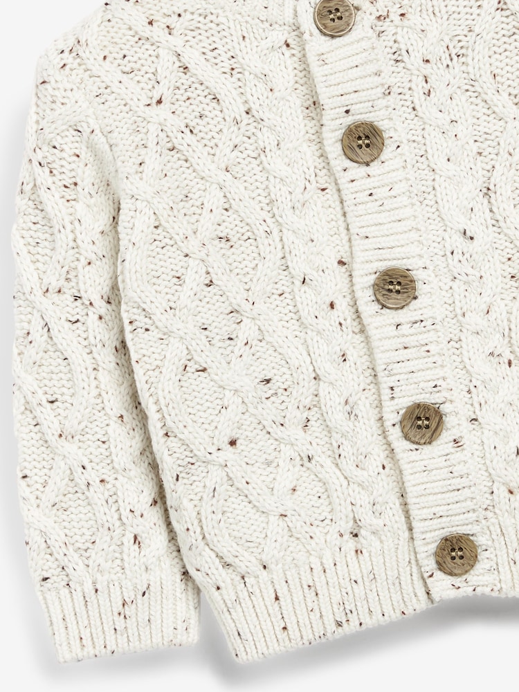 The Little Tailor Baby Chunky Cable Knit 100% Cotton Cardigan - Image 6 of 6