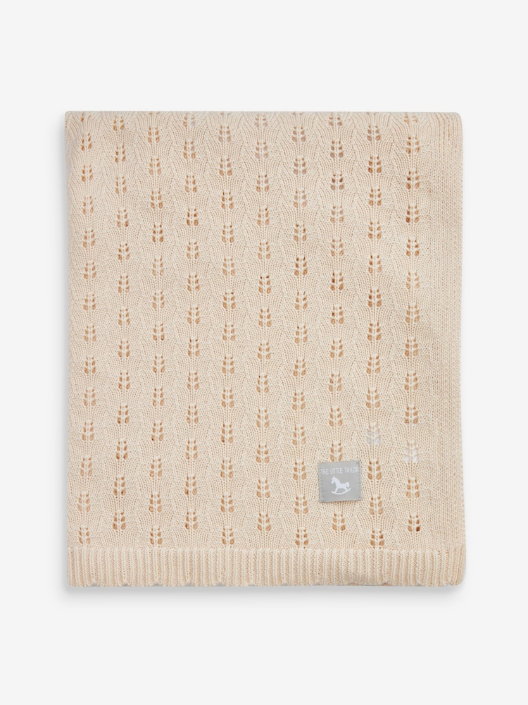 The Little Tailor Pink 100% Cotton Pointelle Baby Blanket - Image 2 of 4