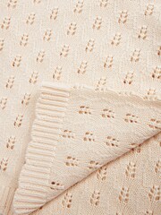 The Little Tailor Pink 100% Cotton Pointelle Baby Blanket - Image 4 of 4