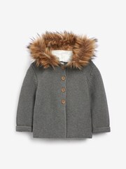The Little Tailor Baby Faux-Fur Trimmed Hooded Jacket - Image 2 of 4