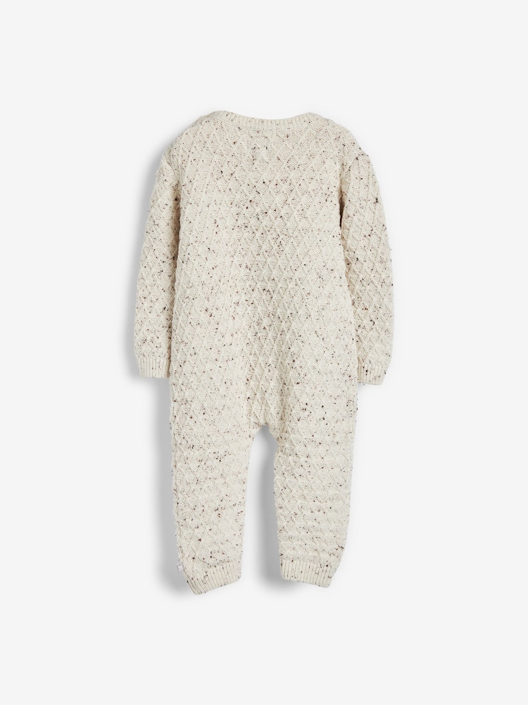 The Little Tailor Cable Knit 100% Cotton Romper And Hat Baby Gift Set - Image 4 of 9