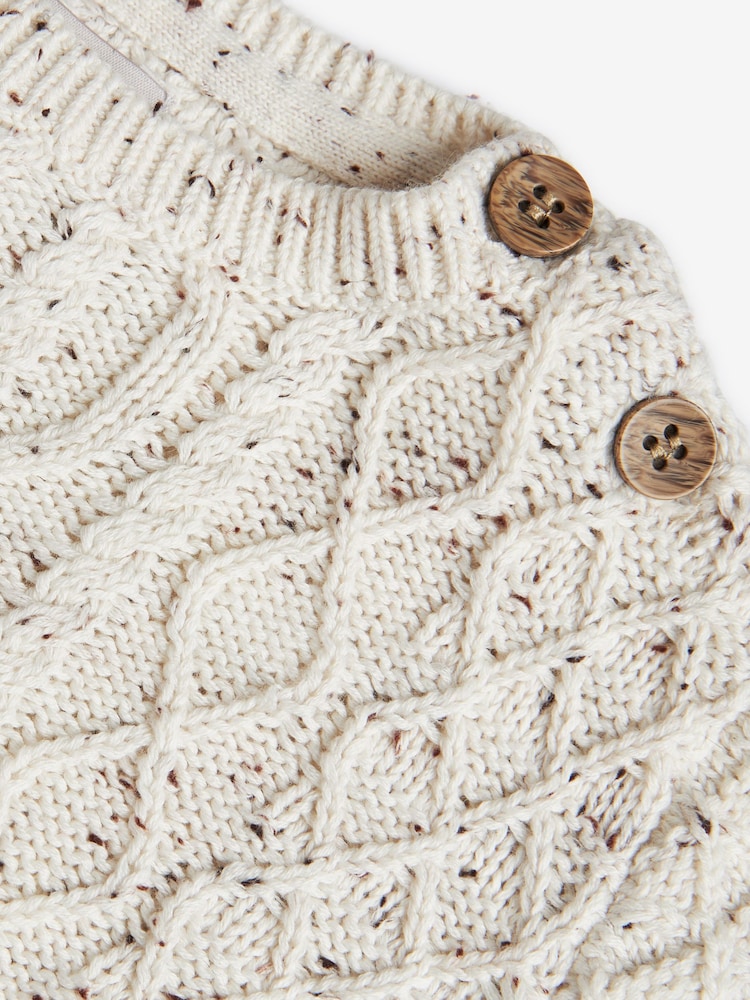 The Little Tailor Cable Knit 100% Cotton Romper And Hat Baby Gift Set - Image 7 of 9