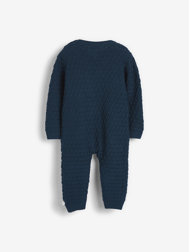 The Little Tailor Cable Knit 100% Cotton Romper And Hat Baby Gift Set - Image 5 of 9